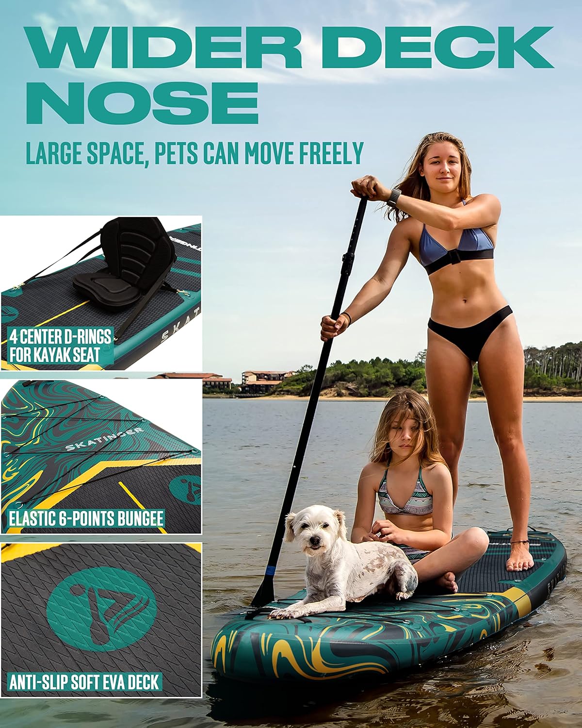 Tabla de SUP para yoga Prana Magma Green 350x89x15 cm (11'6'')