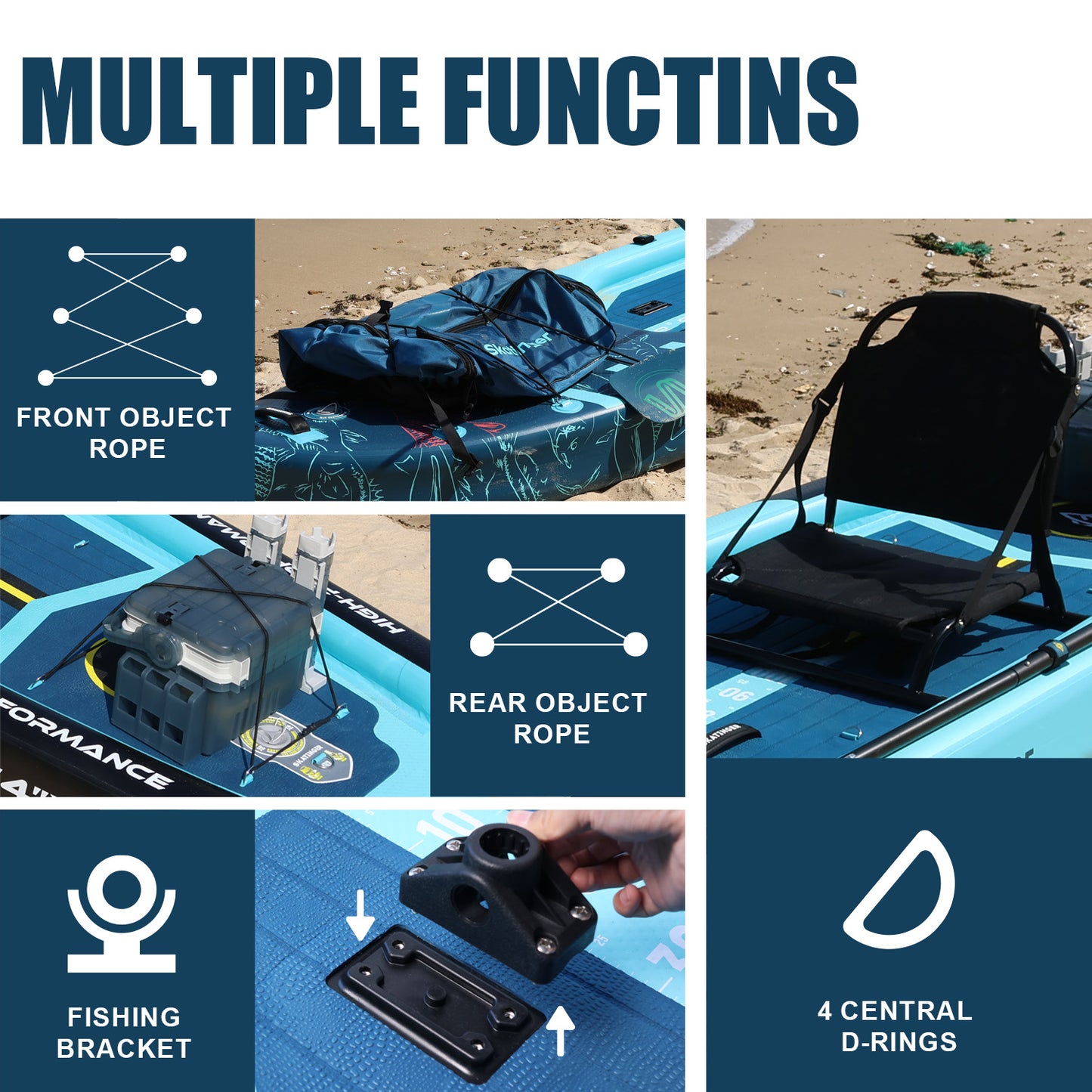 SUP de pesca 12′4″ – SKATINGER® tabla inflable para pescadores