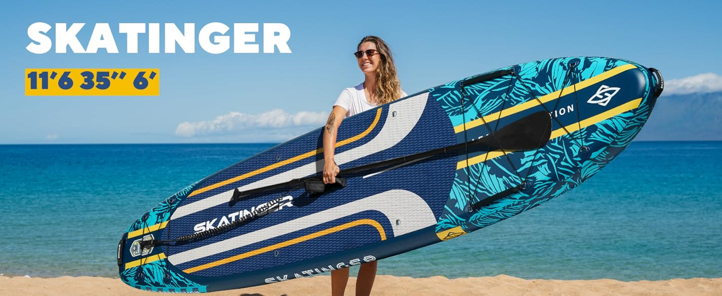 Leafy Expedition Azul 350x89x15 cm (11'6'') tabla SUP yoga