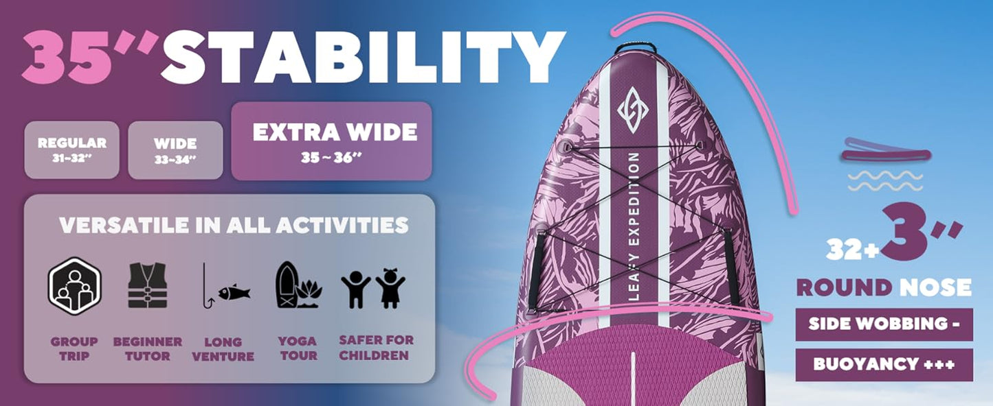 Leafy Expedition Rosa 350x89x15 cm (11'6'') tabla SUP yoga