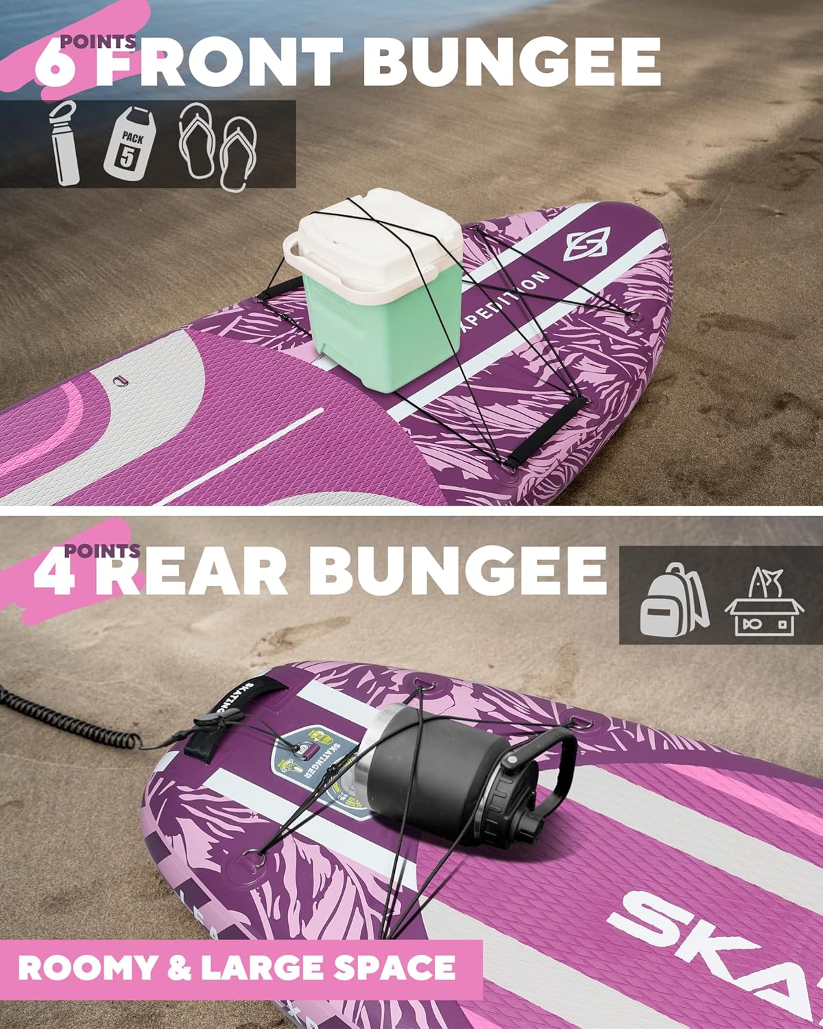 Leafy Expedition Rosa 350x89x15 cm (11'6'') tabla SUP yoga