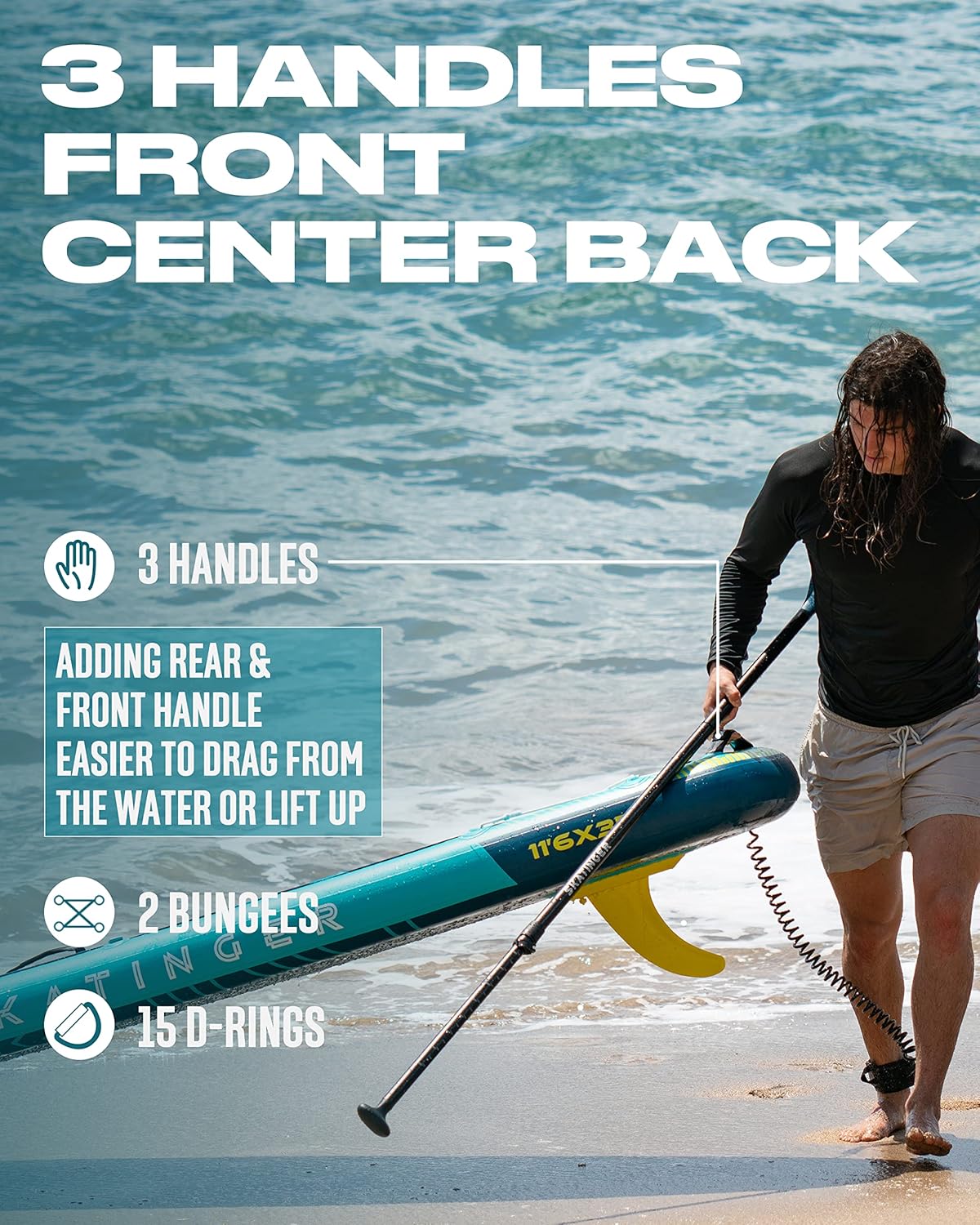 Tabla de SUP para yoga Prana Meteor Blue 350x89x15 cm (11'6'')