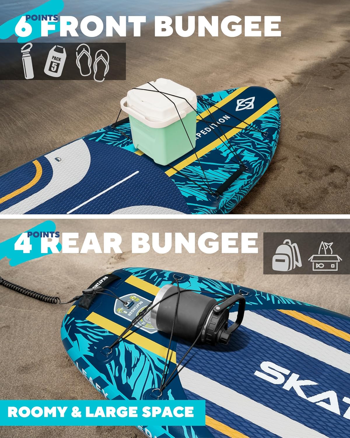 Leafy Expedition Azul 350x89x15 cm (11'6'') tabla SUP yoga 