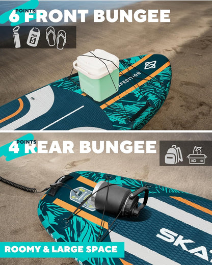 Leafy Expedition Verde 350x89x15 cm (11'6'') tabla SUP yoga 
