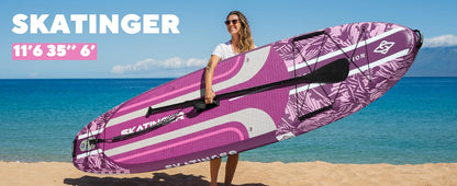 Leafy Expedition Rosa 350x89x15 cm (11'6'') tabla SUP yoga 